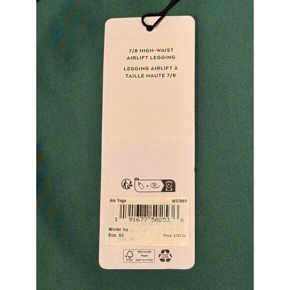 ALO Yoga 7/8-Length High-Waist Airlift Leggings Winter Ivy XS NWT - Picture 8 of 10